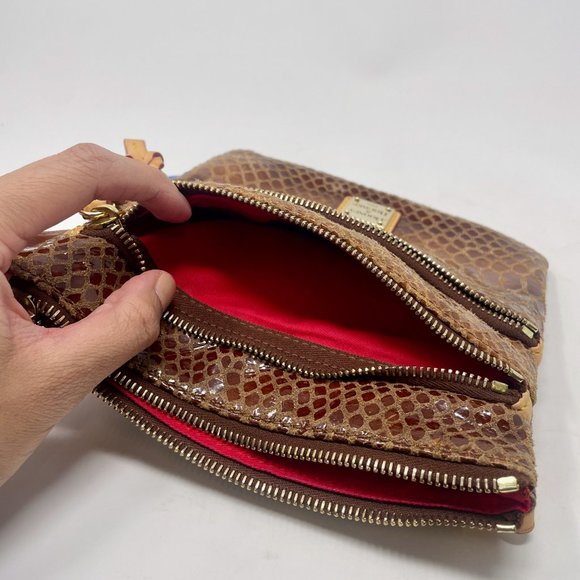 Dooney & Bourke Snake-Print Northstyle Triple Zip Crossbody Letter Carrier Purse - Picture 9 of 11